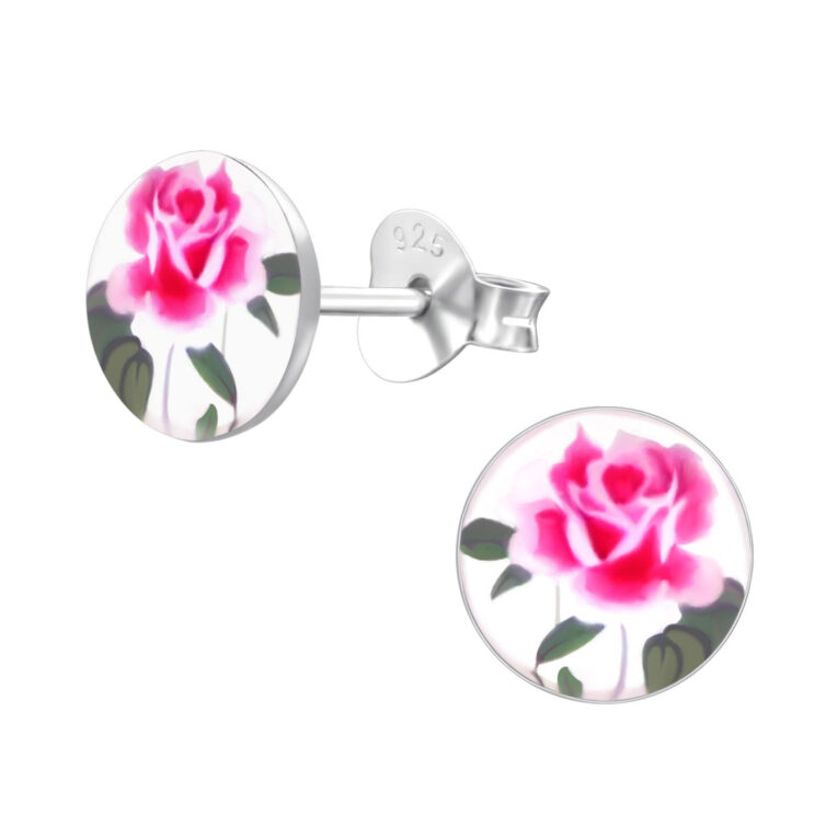 Rose Kinder Ohrringe 925 Silber IN UNSEREM Hundeshop günstig kaufen