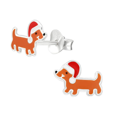 Santa Dackel Kinder Ohrringe 925 Silber