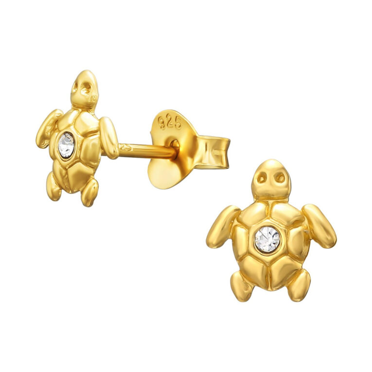 Schildkr?te Kinder Ohrringe mit Kristallen 925 Silber IN UNSEREM Hundeshop günstig kaufen