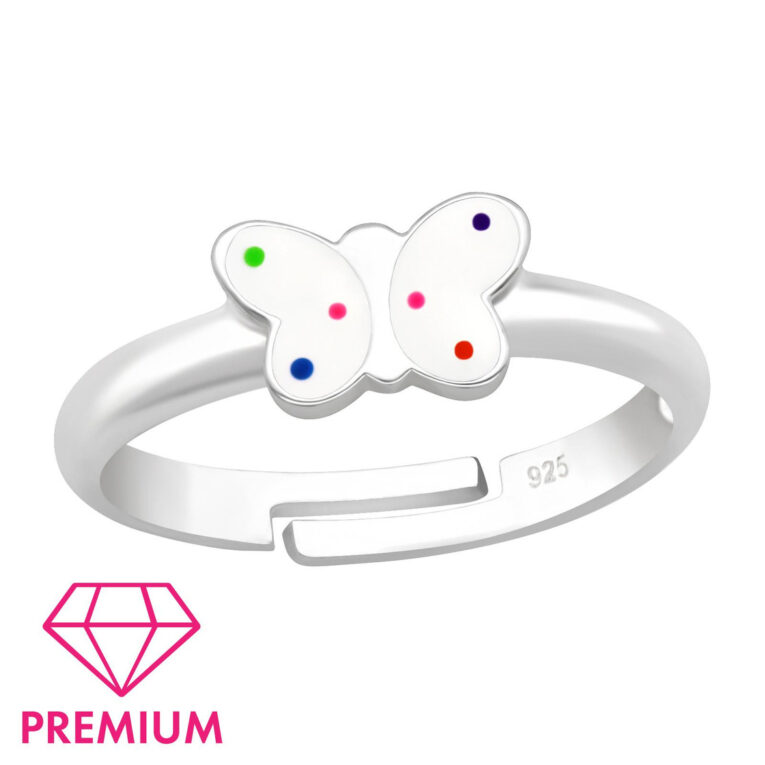 Schmetterling Kinder Premium Ring 925 Silber - Gr??e 2