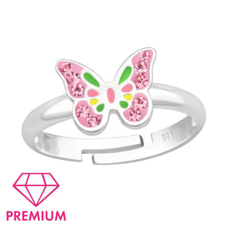 Schmetterling Kinder Premium Ring 925 Silber - Gr??e 4