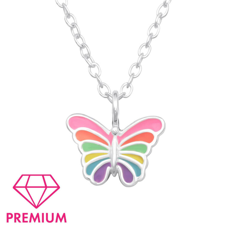 Schmetterlinge Kinder Premium Halskette 925 Silber IN UNSEREM Hundeshop günstig kaufen