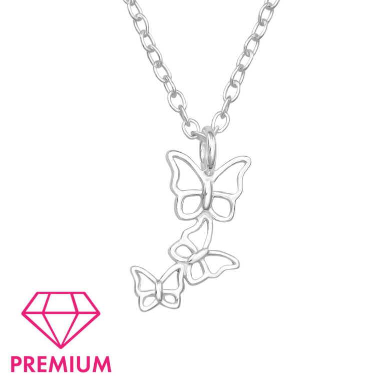 Schmetterlinge Kinder Premium Halskette 925 Silber IN UNSEREM Hundeshop günstig kaufen