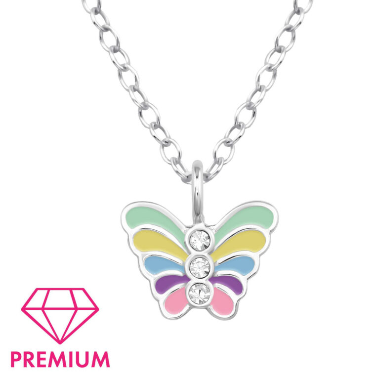 Schmetterlinge Kinder Premium Halskette 925 Silber IN UNSEREM Hundeshop günstig kaufen