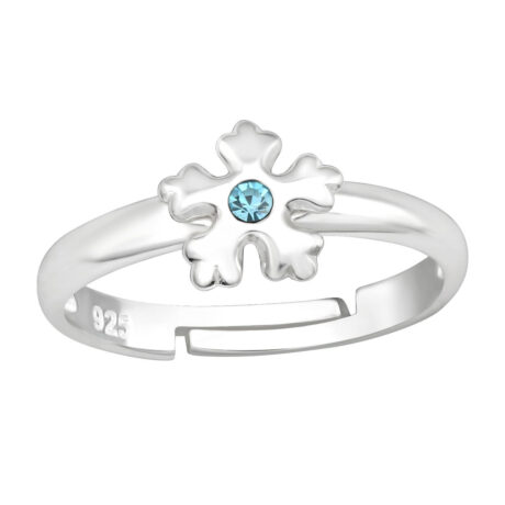 Schneeflocke Kinder Ring 925 Silber - Gr??e 4