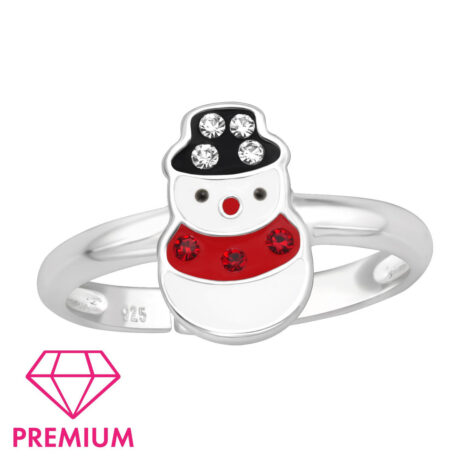 Schneemann Kinder Premium Ring 925 Silber - Gr??e 4