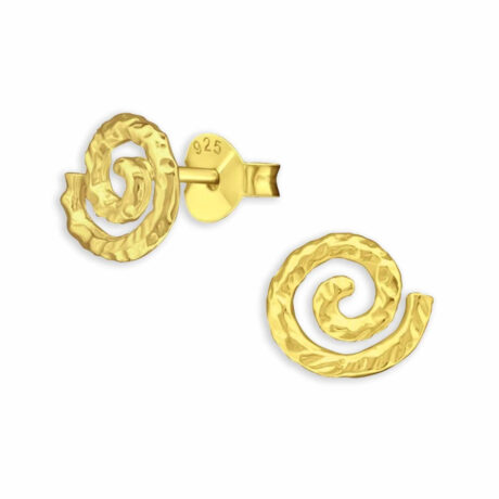Spiralf?rmige Ohrstecker aus 925 Sterling Silber mit Vergoldung