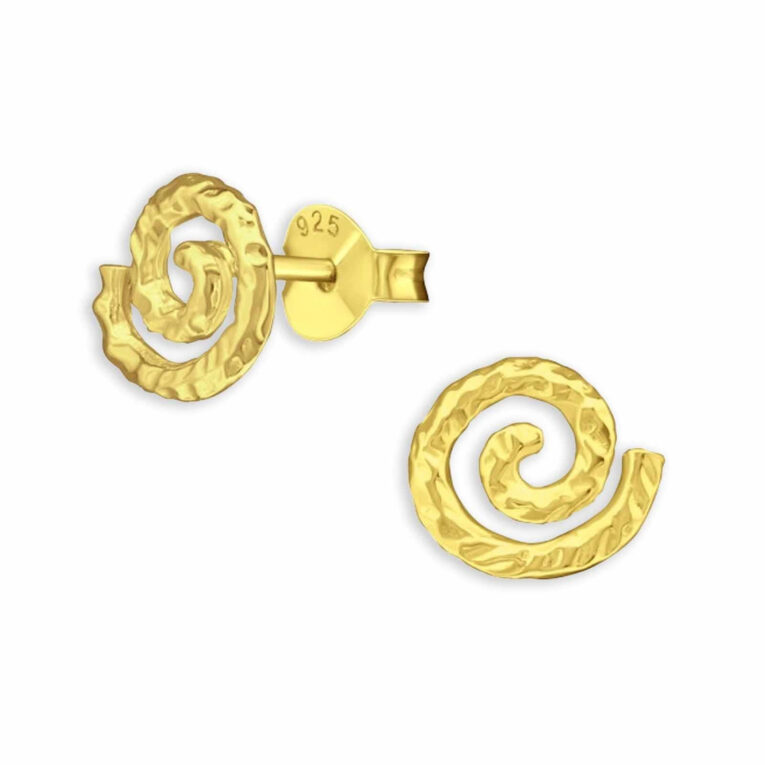 Spiralf?rmige Ohrstecker aus 925 Sterling Silber mit Vergoldung IN UNSEREM Hundeshop günstig kaufen