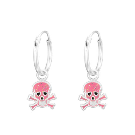 Totenkopf Kinder Creolen Ohrringe 925 Silber