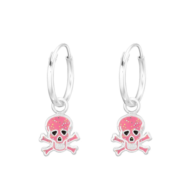 Totenkopf Kinder Creolen Ohrringe 925 Silber IN UNSEREM Hundeshop günstig kaufen