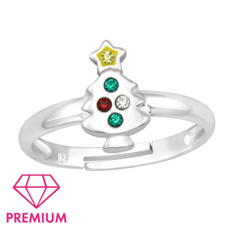 Weihnachtsbaum Kinder Premium Ring 925 Silber - Gr??e 2,5