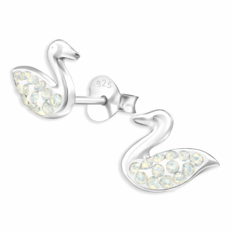 Wei?er Schwan Ohrringe aus 925 Silber IN UNSEREM Hundeshop günstig kaufen