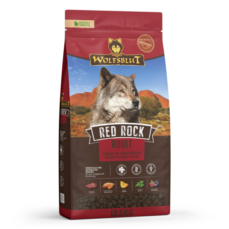 RED ROCK ADULT Känguru mit Süßkartoffeln Alleinfuttermittel für ausgewachsene Hunde In den Rocky Mountains Nordamerikas