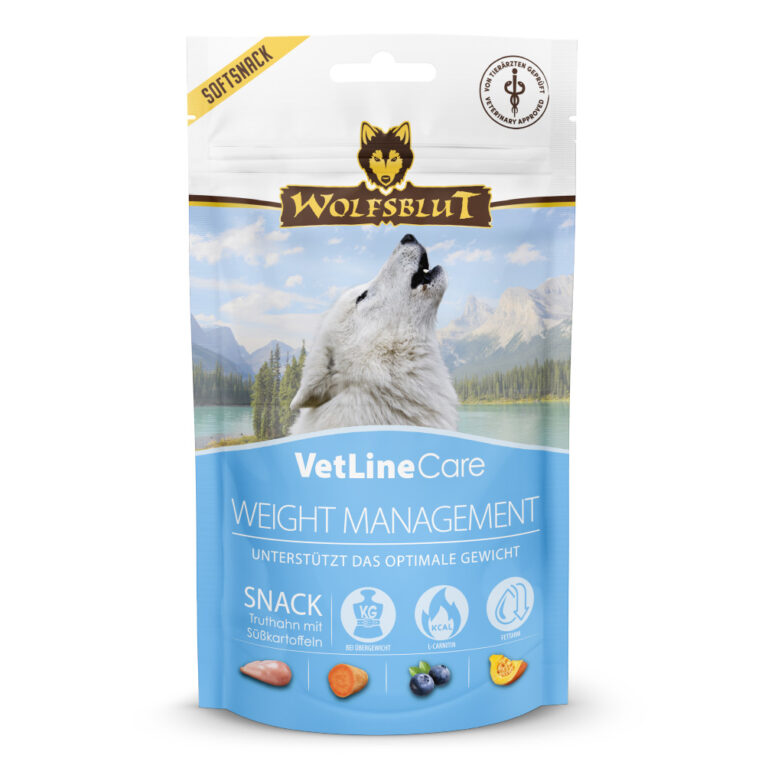 WOLFSBLUT VetLine Care Snack – WEIGHT MANAGEMENT: Hilft das optimale Gewicht zu halten Ergänzungsfuttermittel Übergewicht kann die Gesundheit deiner Fellnase beeinträchtigen und ihre Lebensqualität reduzieren. Ob bei täglichen Spaziergängen
