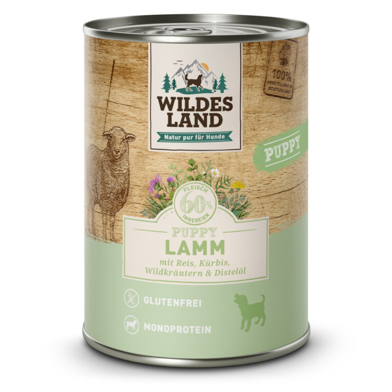 Wildes Land – Nassfutter – Puppy Lamm mit Reis