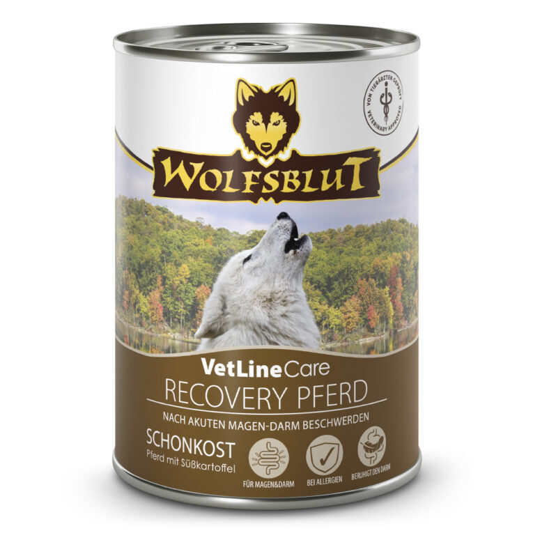 WOLFSBLUT VetLine Care RECOVERY PFERD Nassfutter – SCHONKOST: Nach akuten Magen-Darm-Beschwerden  Ob nach einem Infekt