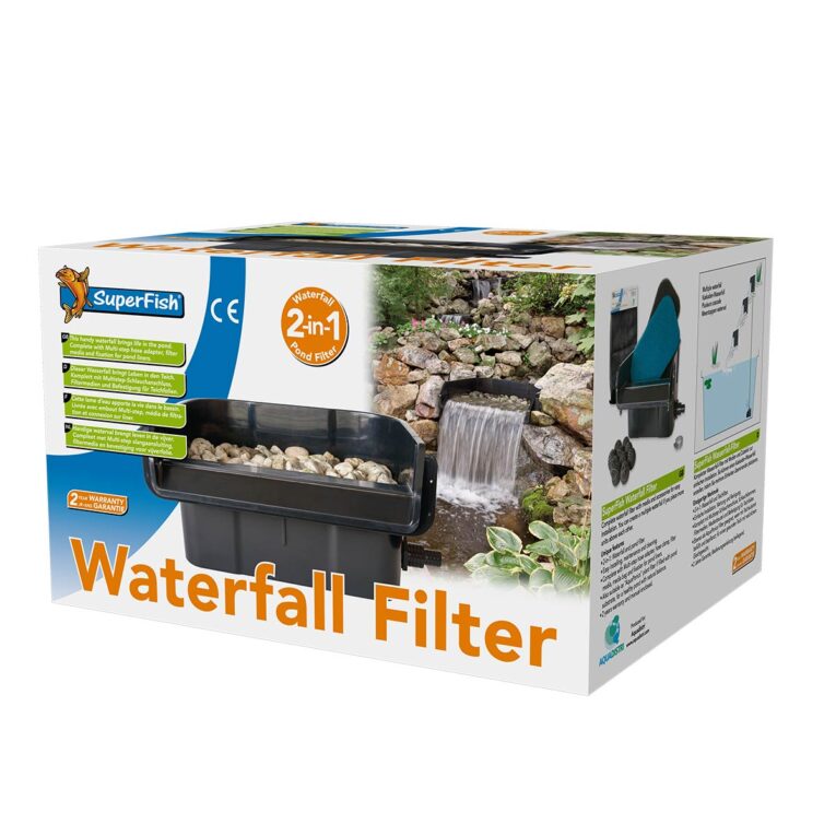 Verleihe deinem Gartenteich mit dem SuperFish Wasserfall Filter ein sprudelndes Highlight. Einfach zu installieren und perfekt für Kaskaden!