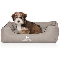 Knuffelwuff Hundebett Scottsdale aus Kunstleder hellgrau M-L