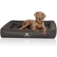 Knuffelwuff Orthopädisches Hundebett aus Laser gestepptem Kunstleder Montego schwarz XXL