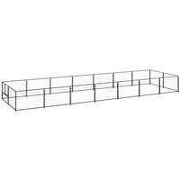 VidaXL Hundezwinger Stahl schwarz 7 m