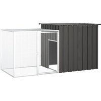 VidaXL Kaninchenkäfig 200x91x100cm Verzinkter Stahl Hasenstall anthrazit