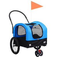 VidaXL Hunde 2-in-1 Fahrradanhänger & Jogger blau