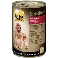 SELECT GOLD Nassfutter Hund Sensitive Adult Rind mit Reis 24x400 g
