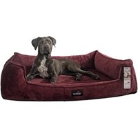 Tierlando ® Orthopädisches Hundebett FRANKLIN Kuscheliger Teddy-Stoff - Hundesofa bordeaux 1