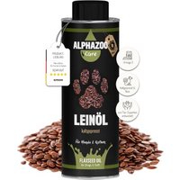 ALPHAZOO Premium Leinöl für Hunde & Katzen I Omega 3 Leinsamenöl 250 g