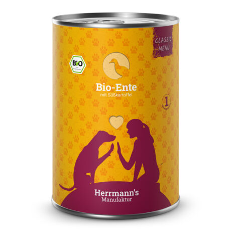 Herrmann's | Bio-Ente mit Süßkartoffeln | Classic | 30 x 400 g