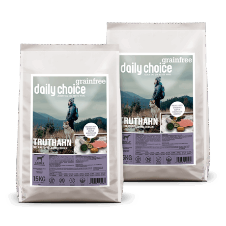 daily choice | Truthahn mit Kartoffeln und Erbsen | Grainfree | 2 x 15 kg
