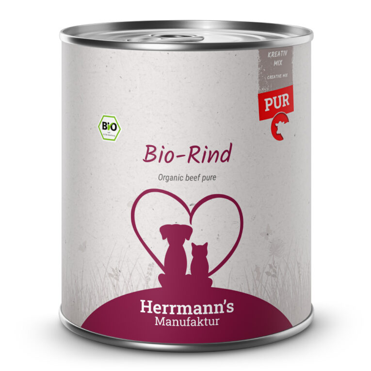 Herrmann´s Manufaktur Kreativ-Mix Bio-Rind pur. Ergänzungsfuttermittel für ausgewachsene Hunde und Katzen