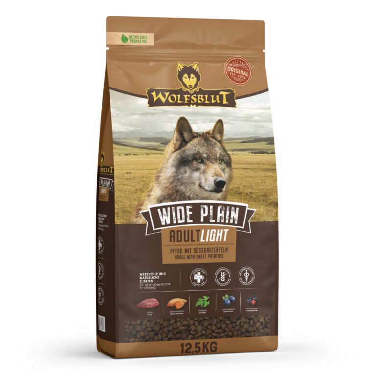 WIDE PLAIN ADULT LIGHT Pferd mit Süßkartoffeln Alleinfuttermittel für ausgewachsene Hunde In den Rocky Mountains Nordamerikas