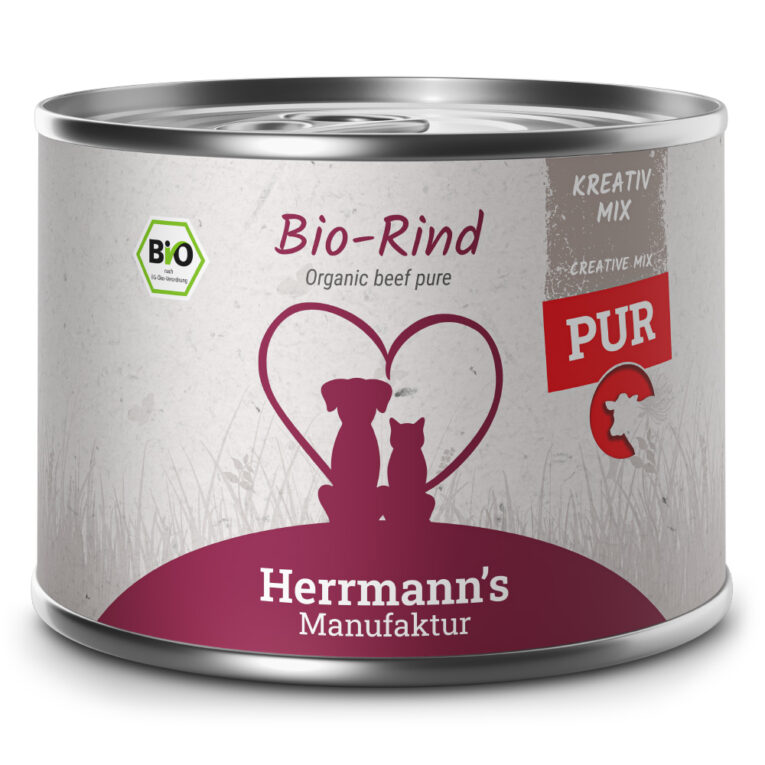 Herrmann´s Manufaktur Kreativ-Mix Bio-Rind pur. Ergänzungsfuttermittel für ausgewachsene Hunde und Katzen