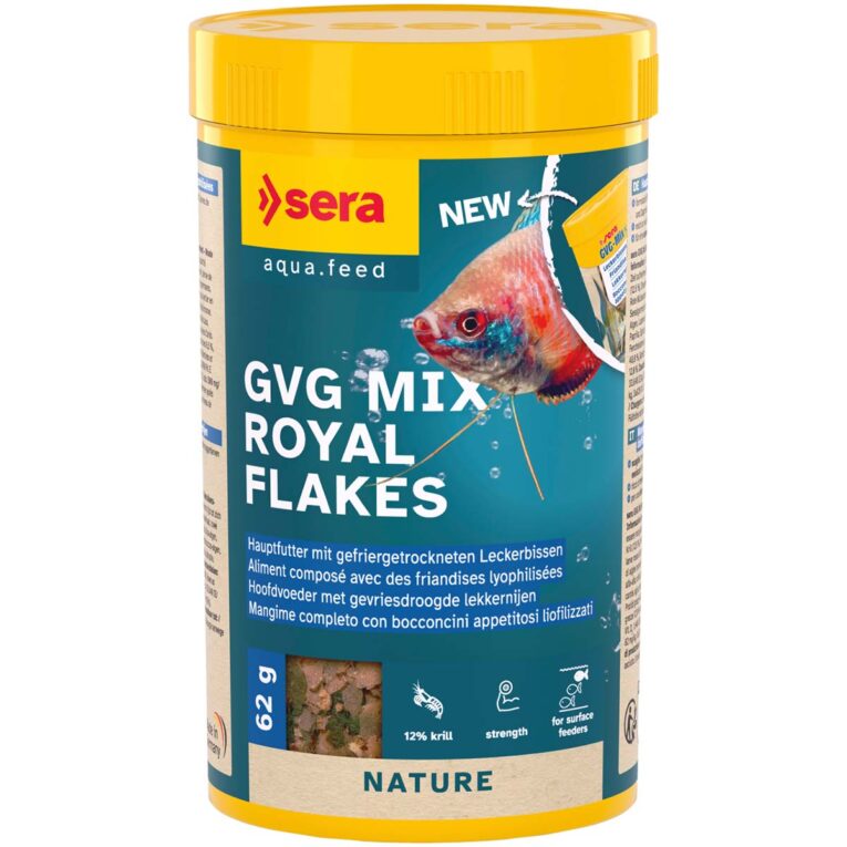Das sera GVG Mix Royal Flakes ist ein hochwertiges Hauptfutter für Zierfische