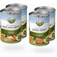 Bellfor Starter-Paket Hundefutter Nass mit Huhn und Lamm - Freiland-Menü 2x400g + Heide-Menü 2x400g