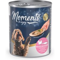 MOMENTS Nassfutter Hund Adult Huhn mit Lachs und Spinat 24x220 g