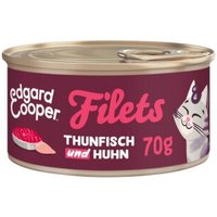 Edgard & Cooper Nassfutter Katze Adult Filets Thunfisch und Huhn 24x70 g