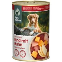 Pure Nature Nassfutter Hund, Adult 6x400 g Rind mit Huhn
