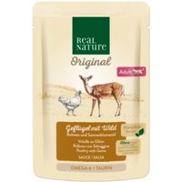 REAL NATURE Original Nassfutter Katze, Adult 12x85 g Geflügel mit Wild, in Sauce