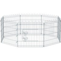 FEANDREA Welpenauslauf faltbar silber