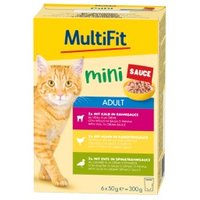 MultiFit Mini Nassfutter Katze Adult, Multipack Sauce 6x50 g Fleisch