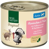 REAL NATURE Nassfutter Hund, Junior, Kaninchen und Pute 12x200 g