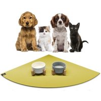 SANOZOO ® - Napfunterlage Eckrund - Öko-Tex und Made in Germany gelbgrün 80 cm, 80 cm