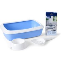 Savic Schalentoilette mit Rand Iriz Starter Kit weiss-hellblau
