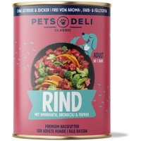 Pets Deli Nassfutter Hund Adult, Rind mit Brokkoli 6x400 g