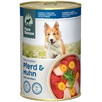 Pure Nature Nassfutter Hund, Adult 6x400 g Pferd und Huhn