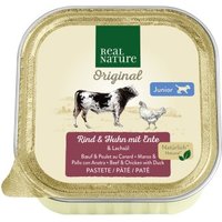 REAL NATURE Nassfutter Hund, Junior, Rind und Huhn mit Ente 34x100 g