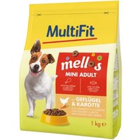 MultiFit Mellos Trockenfutter Hund Adult, Mini, Geflügel und Karotten 1 kg