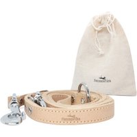 Freudentier Hundeleine aus zertifiziertem Leder 2m, verstellbar sand 1,6 cm